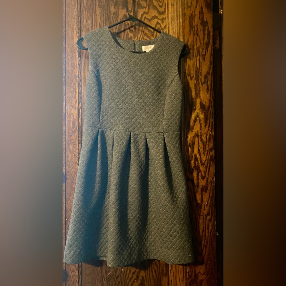90s style Loft quilted skater dress | grey | size: XS